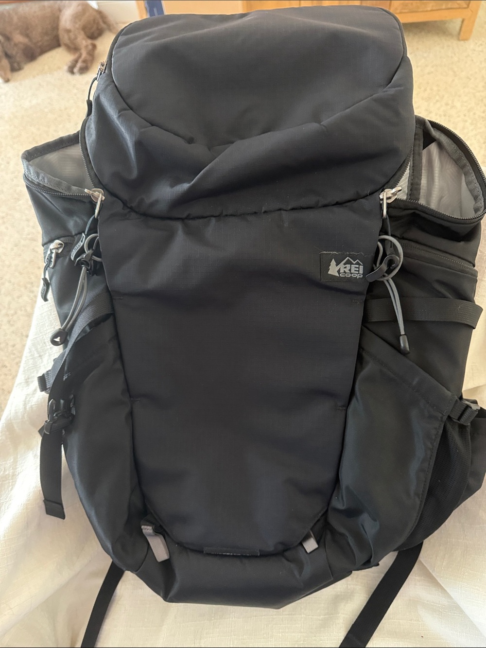 REI Black Men's Hiking Backpack with Organized Pockets